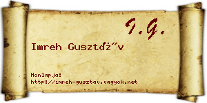 Imreh Gusztáv névjegykártya